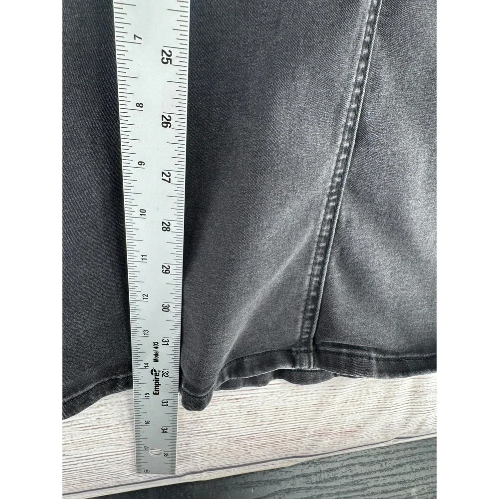 Free People Flare Jeans Women 29 Black Side Zip High Rise Bell Bottom OB988501